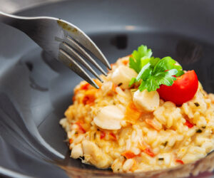 Risotto Scallops and dried tomatoes